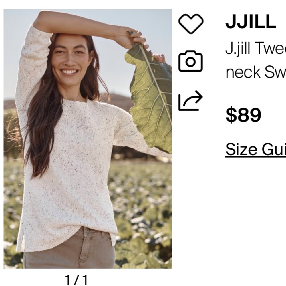 J. Jill tweed‎ textured scoop neck sweater- retail 89- worn a few times